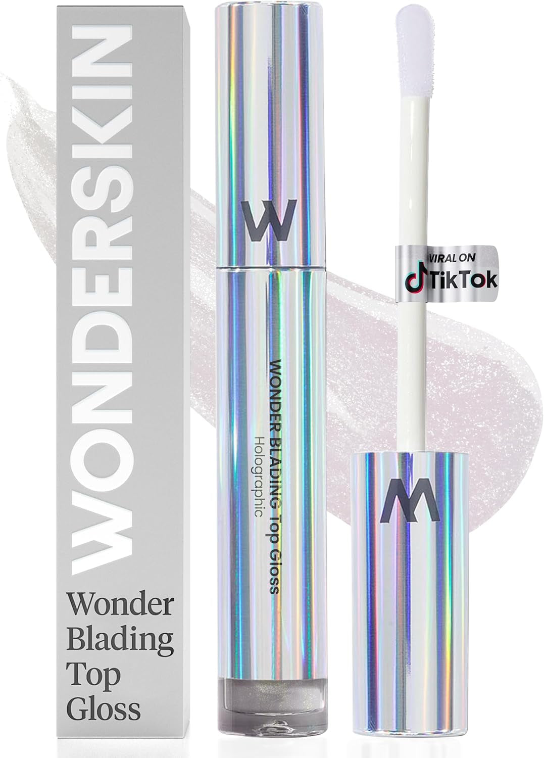 Wonder Blading Top Gloss - Brillant À Lèvres Transparent À Paillettes, Maquillage Pour Les Lèvres Au Fini Hydratant Et Brillant (Holographique)