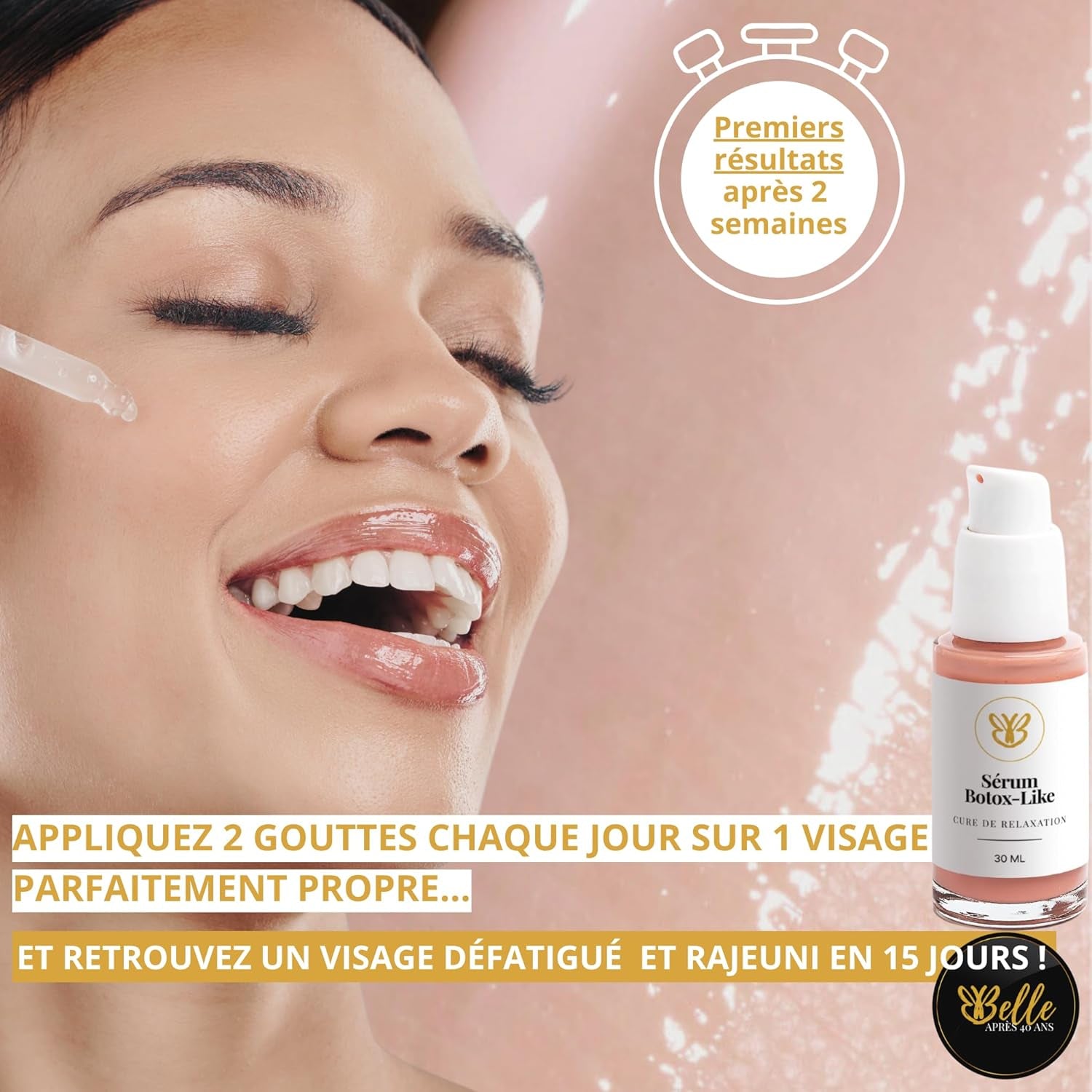Sérum Botox-Like – Certifié Ecocert – 100% Naturel – Liftant, Lissant & Raffermissant – Anti-Rides Visage, Yeux & Cou – Peau Mature