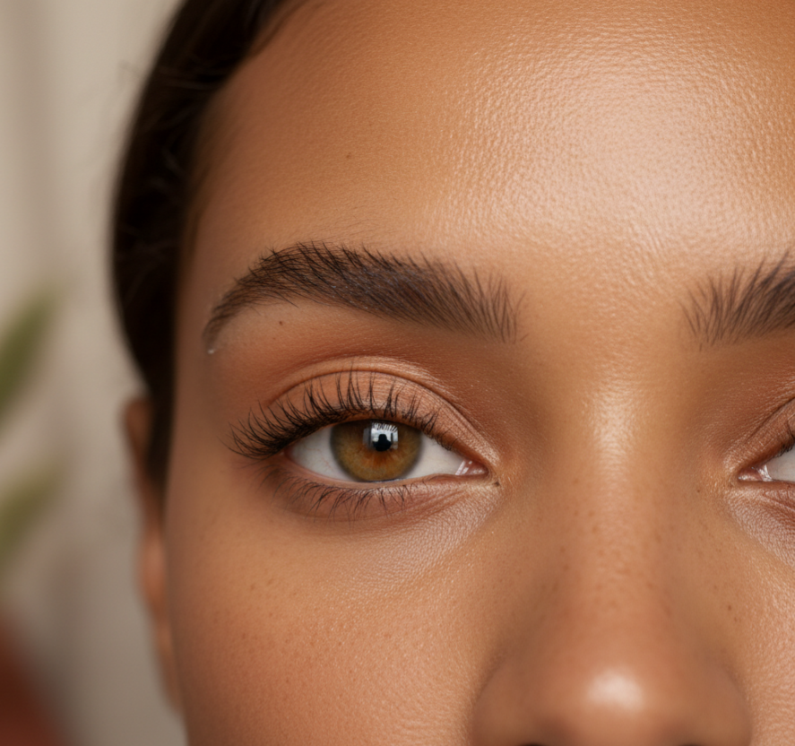 Femme avec cils courts naturels avant traitement SHOW LASH